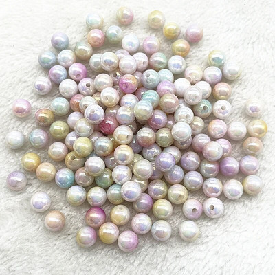 6mm 8mm 10mm apaļas akrila pērļu krelles, brīvas starplikas krelles rotaslietu izgatavošanai, rokassprādzes kaklarota kulonu auskari