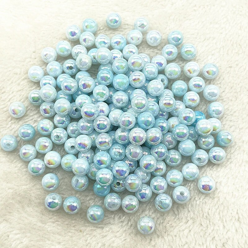 6mm 8mm 10mm apaļas akrila pērļu krelles, brīvas starplikas krelles rotaslietu izgatavošanai, rokassprādzes kaklarota kulonu auskari