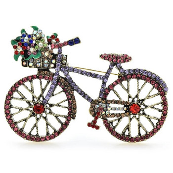 Καρφίτσες ποδηλάτου Wuli&baby Shining για γυναίκες Unisex 2 χρωμάτων Όμορφα λουλούδια Δώρα καρφίτσες ποδηλάτου