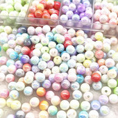 4mm 6mm 8mm 10mm Κρεμ Σειρά Στρογγυλές Ακρυλικές Πέρλες Χάντρες Loose Spacer Beads for Jewelry Making DIY βραχιόλια σκουλαρίκια κολιέ