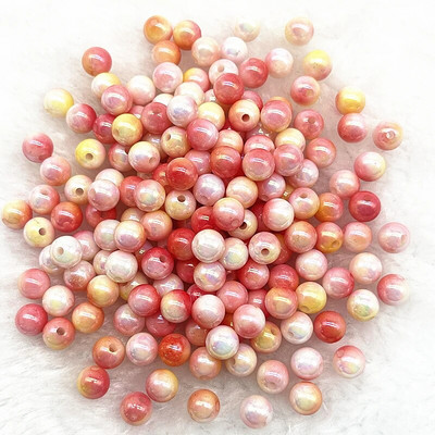 4mm 6mm 8mm 10mm Κρεμ Σειρά Στρογγυλές Ακρυλικές Πέρλες Χάντρες Loose Spacer Beads for Jewelry Making DIY βραχιόλια σκουλαρίκια κολιέ