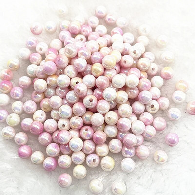 4mm 6mm 8mm 10mm Κρεμ Σειρά Στρογγυλές Ακρυλικές Πέρλες Χάντρες Loose Spacer Beads for Jewelry Making DIY βραχιόλια σκουλαρίκια κολιέ