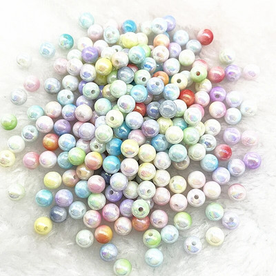 4mm 6mm 8mm 10mm Κρεμ Σειρά Στρογγυλές Ακρυλικές Πέρλες Χάντρες Loose Spacer Beads for Jewelry Making DIY βραχιόλια σκουλαρίκια κολιέ