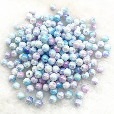 4mm 6mm 8mm 10mm Κρεμ Σειρά Στρογγυλές Ακρυλικές Πέρλες Χάντρες Loose Spacer Beads for Jewelry Making DIY βραχιόλια σκουλαρίκια κολιέ