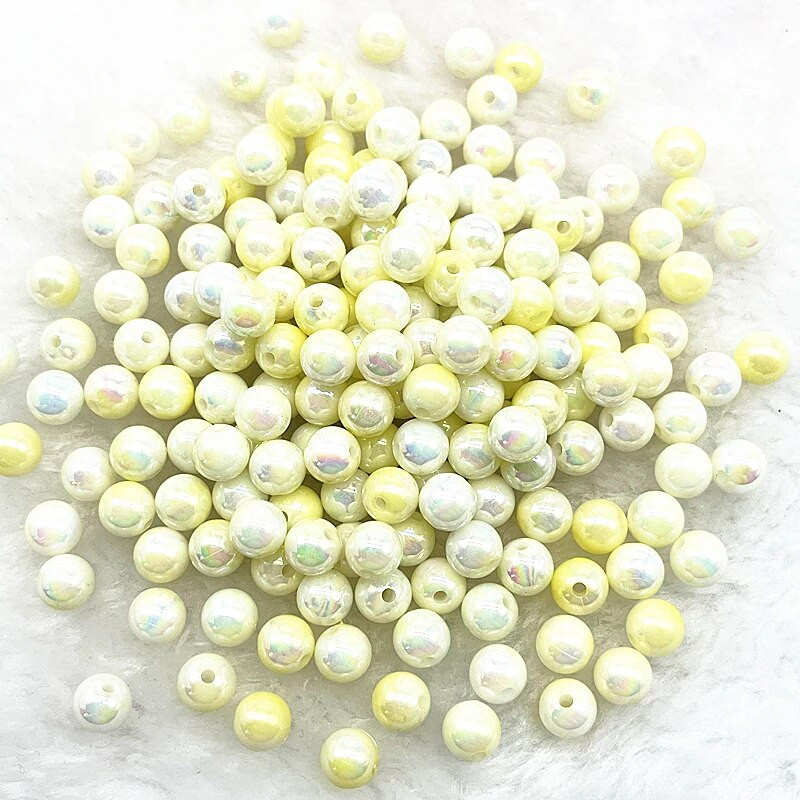 4mm 6mm 8mm 10mm Κρεμ Σειρά Στρογγυλές Ακρυλικές Πέρλες Χάντρες Loose Spacer Beads for Jewelry Making DIY βραχιόλια σκουλαρίκια κολιέ