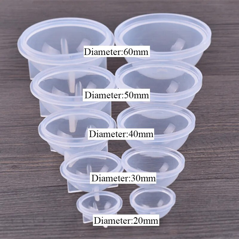 9 Izmēri Silikona apaļa bumba Silikona veidne Sveķu kulonu veidne epoksīda sveķu 3D rotaslietu izgatavošanai DIY Amatniecība