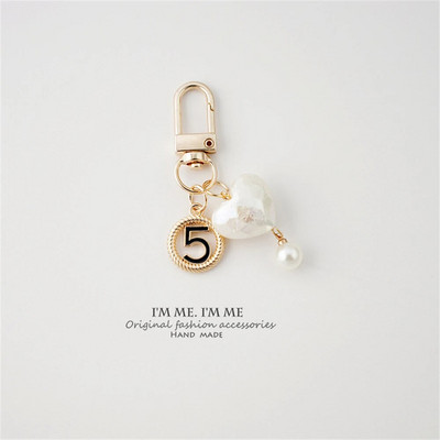 Μόδα απομίμηση Pearl Heart Μπρελόκ Χαριτωμένα γεωμετρικά μπρελόκ Θήκη ακουστικών Κρεμαστό αξεσουάρ Κλειδοθήκη αυτοκινήτου Δώρα