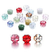 10/20 gab 10 mm čehu lampas kristāla ziedu starplikas krelles, plakanas, apaļas, vaļīgas krelles DIY rotaslietu izgatavošanas piederumi.