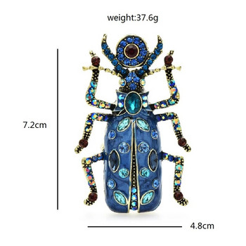 Καρφίτσες Wuli&baby Big Enamel Beetle για γυναίκες Unisex 4χρωμα Rhinestone Lovely Insects Party Office Καρφίτσες καρφίτσες Δώρα