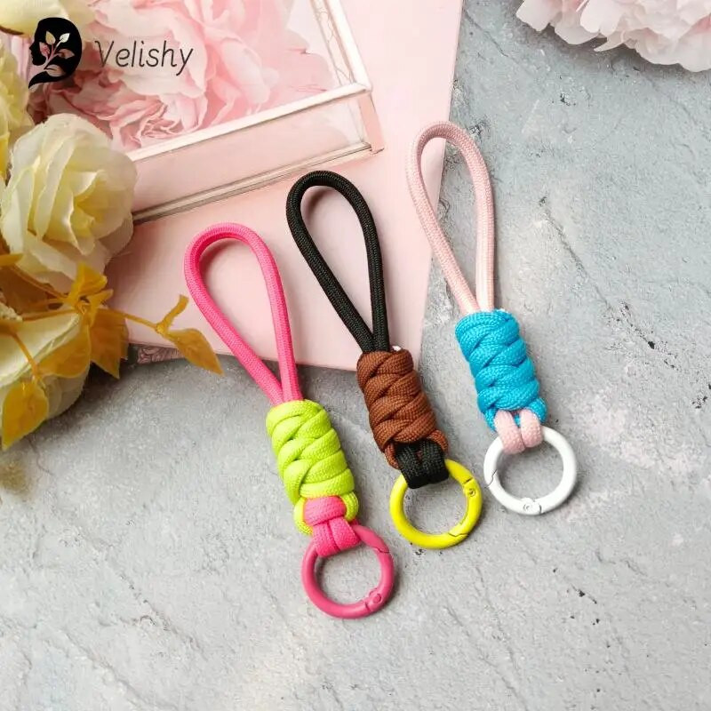 Atslēgu piekariņu aukla Spēcīga siksna atslēgām Pīta lietussargu virve, piekarināma mobilā tālruņa aksesuāri ķēdes aukla
