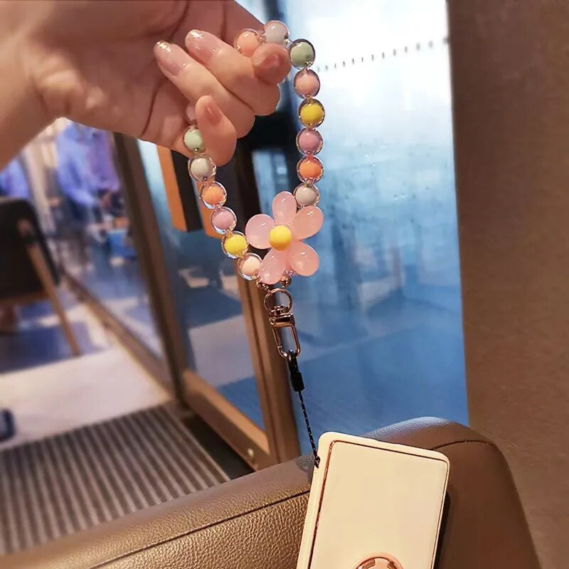 Curea de mână cu șnur pentru telefon mobil de culoare, lanț de mână pentru femei, husă scurtă anti-pierdere pentru telefon mobil, pandantiv drăguț pentru chei.