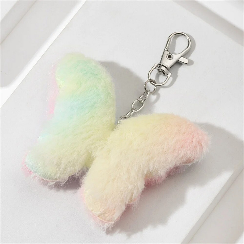 Creative Cute Plīša Tauriņš Persiku Sirds Atslēgu piekariņš Sapņu Krāsu Bumba Kaķu Zvaigzne Kulons Atslēgu piekari Auto piekārtie Rotājumi Aksesuāri