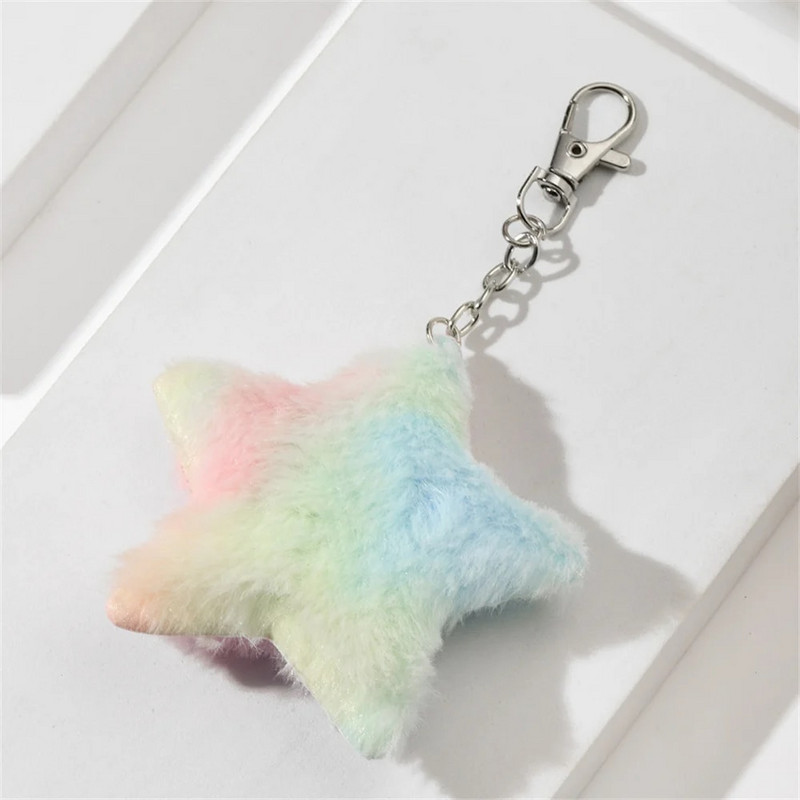 Creative Cute Plīša Tauriņš Persiku Sirds Atslēgu piekariņš Sapņu Krāsu Bumba Kaķu Zvaigzne Kulons Atslēgu piekari Auto piekārtie Rotājumi Aksesuāri