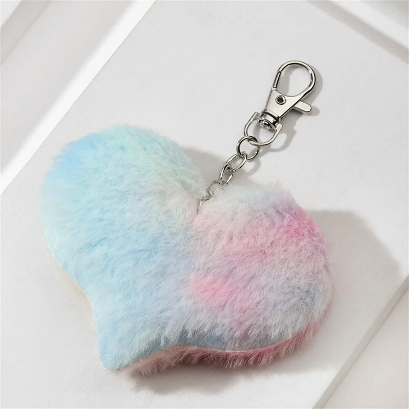 Creative Cute Plīša Tauriņš Persiku Sirds Atslēgu piekariņš Sapņu Krāsu Bumba Kaķu Zvaigzne Kulons Atslēgu piekari Auto piekārtie Rotājumi Aksesuāri