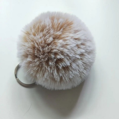Breloc cu pompon din blană pufoasă, 27 de culori