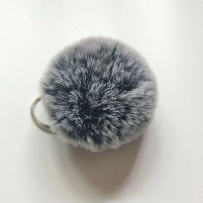 Breloc cu pompon din blană pufoasă, 27 de culori