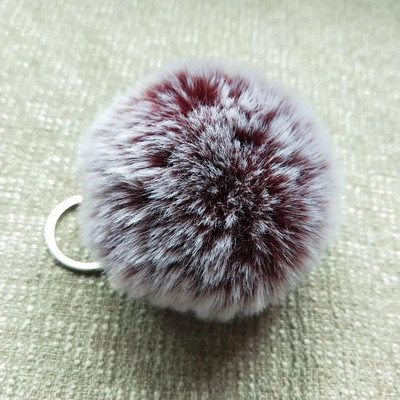 Breloc cu pompon din blană pufoasă, 27 de culori