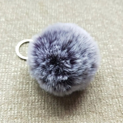 Breloc cu pompon din blană pufoasă, 27 de culori