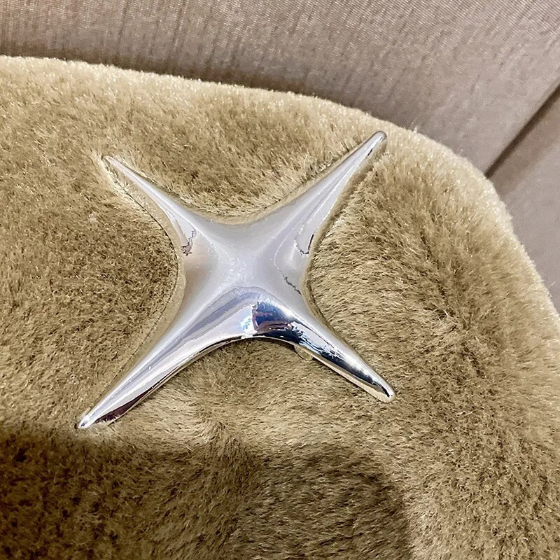 Punk Cool Stars Ģeometriskas metāla piespraudes Modes dizains Pušķu piespraudes Personality Trend Uzvalku Aksesuāri Rotaslietas Dāvana Sievietēm Jaunums