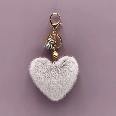 Πολύχρωμο μενταγιόν μπρελόκ Heart Pompom Mini φούντα μενταγιόν για γυναίκες Μόδα βελούδινη τσάντα μπάλα στολίδι Αξεσουάρ μπρελόκ αυτοκινήτου Δώρο πάρτι