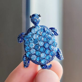 Vintage Rhinestone Cute Cartoon Turtle Animal καρφίτσες για γυναίκες Ανδρικό παλτό Αξεσουάρ ρούχων Καρφίτσες καρφίτσας για πάρτι Δώρα κοσμήματα