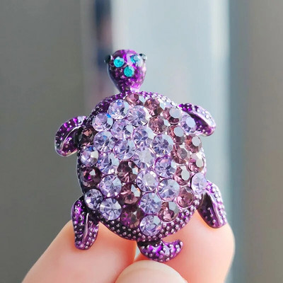 Vintage Rhinestone Cute Cartoon Turtle Animal καρφίτσες για γυναίκες Ανδρικό παλτό Αξεσουάρ ρούχων Καρφίτσες καρφίτσας για πάρτι Δώρα κοσμήματα
