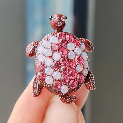 Vintage Rhinestone Cute Cartoon Turtle Animal καρφίτσες για γυναίκες Ανδρικό παλτό Αξεσουάρ ρούχων Καρφίτσες καρφίτσας για πάρτι Δώρα κοσμήματα
