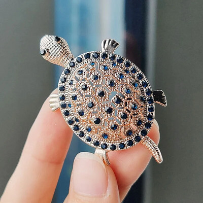 Vintage Rhinestone Cute Cartoon Turtle Animal καρφίτσες για γυναίκες Ανδρικό παλτό Αξεσουάρ ρούχων Καρφίτσες καρφίτσας για πάρτι Δώρα κοσμήματα