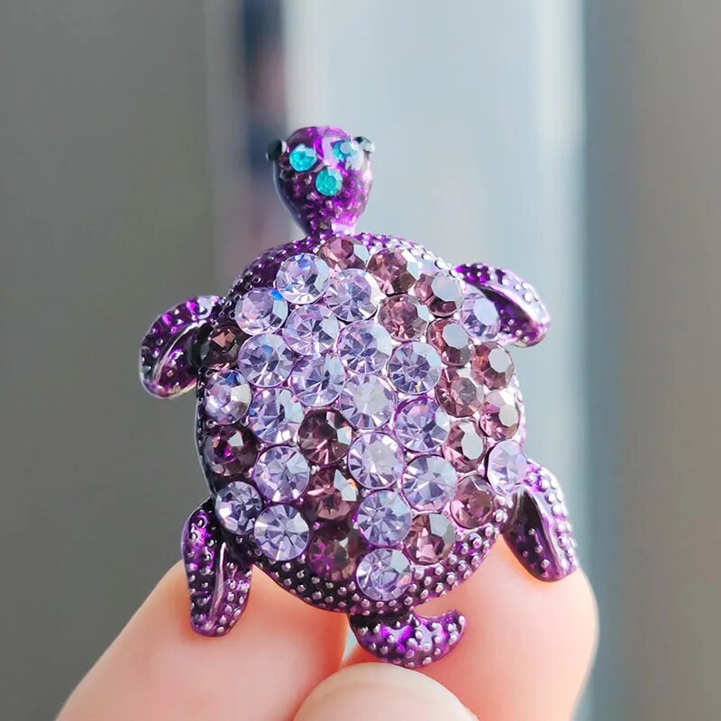 Vintage Rhinestone Cute Cartoon Turtle Animal καρφίτσες για γυναίκες Ανδρικό παλτό Αξεσουάρ ρούχων Καρφίτσες καρφίτσας για πάρτι Δώρα κοσμήματα