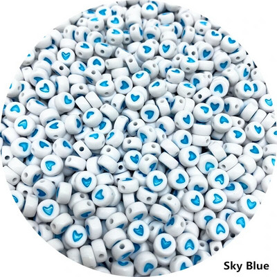 100 gab. Modes rotaslietas Love Heart Akrila plakanas apaļas krelles amatniecībai un rotaslietu izgatavošanai #RoLi