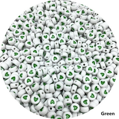 100 gab. Modes rotaslietas Love Heart Akrila plakanas apaļas krelles amatniecībai un rotaslietu izgatavošanai #RoLi