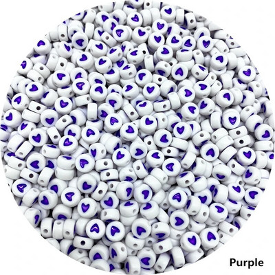 100 gab. Modes rotaslietas Love Heart Akrila plakanas apaļas krelles amatniecībai un rotaslietu izgatavošanai #RoLi