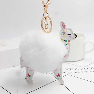 Χνουδωτό Γούνινο Μπαλάκι Χαριτωμένο Αλπακά Μπρελόκ Δερμάτινο Μπρελόκ Ζώου Γούρι Chaveiros Τεχνητή Γούνα Κουνελιού Πομπον Μπρελόκ Γυναικεία κοσμήματα
