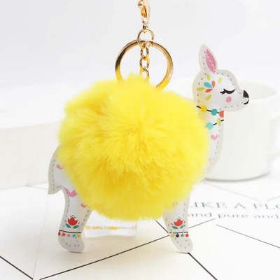Χνουδωτό Γούνινο Μπαλάκι Χαριτωμένο Αλπακά Μπρελόκ Δερμάτινο Μπρελόκ Ζώου Γούρι Chaveiros Τεχνητή Γούνα Κουνελιού Πομπον Μπρελόκ Γυναικεία κοσμήματα