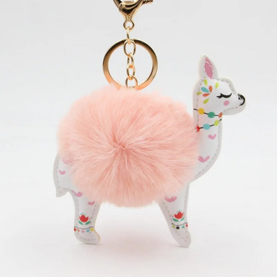 Χνουδωτό Γούνινο Μπαλάκι Χαριτωμένο Αλπακά Μπρελόκ Δερμάτινο Μπρελόκ Ζώου Γούρι Chaveiros Τεχνητή Γούνα Κουνελιού Πομπον Μπρελόκ Γυναικεία κοσμήματα