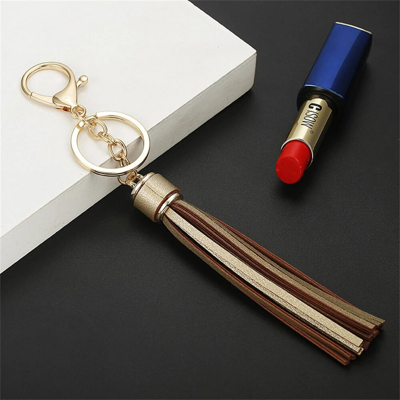 Izsmalcināta gara PU ādas pušķu atslēgu ķēde Luksusa bārkstis soma Rotājumi Aksesuāri Automašīnas Piekariņš Atslēgu piekariņš Viduklis Maks Atslēgu piekariņš