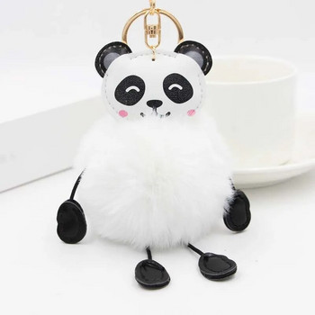 Γυναικεία Μόδα Μπρελόκ Απομίμηση Ζώου βελούδινη μπάλα Μπρελόκ Χνουδωτό Τσάντα Χαριτωμένο μπρελόκ Panda μπιμπελό μπιμπελό δώρο πομπομ Γούνα