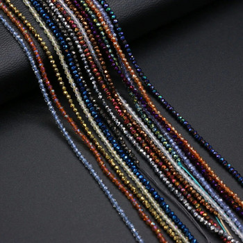 Χάντρες από φυσική πέτρα Μικρές στρογγυλές χάντρες Mix Color Faceted Loose Spacer Beaded for Jewelry Making DIY βραχιόλι αξεσουάρ κολιέ