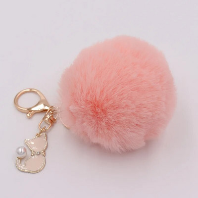 Χαριτωμένο ροζ γούνα γάτας Μπρελόκ ψεύτικο γούνινο μπρελόκ Μπρελόκ Χνουδωτό Πομπον Μπρελόκ Μπρελόκ Μπρελόκ Μπρελόκ Llaveros Chaveiros Μπρελόκ