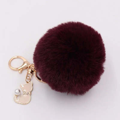 Χαριτωμένο ροζ γούνα γάτας Μπρελόκ ψεύτικο γούνινο μπρελόκ Μπρελόκ Χνουδωτό Πομπον Μπρελόκ Μπρελόκ Μπρελόκ Μπρελόκ Llaveros Chaveiros Μπρελόκ