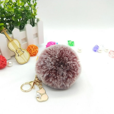 Χαριτωμένο ροζ γούνα γάτας Μπρελόκ ψεύτικο γούνινο μπρελόκ Μπρελόκ Χνουδωτό Πομπον Μπρελόκ Μπρελόκ Μπρελόκ Μπρελόκ Llaveros Chaveiros Μπρελόκ