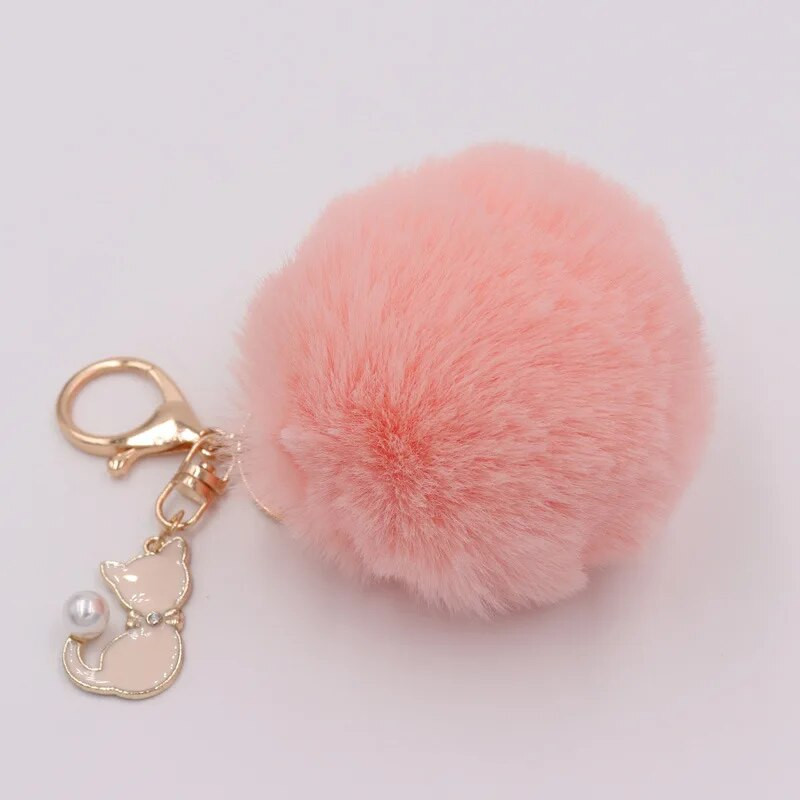 Χαριτωμένο ροζ γούνα γάτας Μπρελόκ ψεύτικο γούνινο μπρελόκ Μπρελόκ Χνουδωτό Πομπον Μπρελόκ Μπρελόκ Μπρελόκ Μπρελόκ Llaveros Chaveiros Μπρελόκ