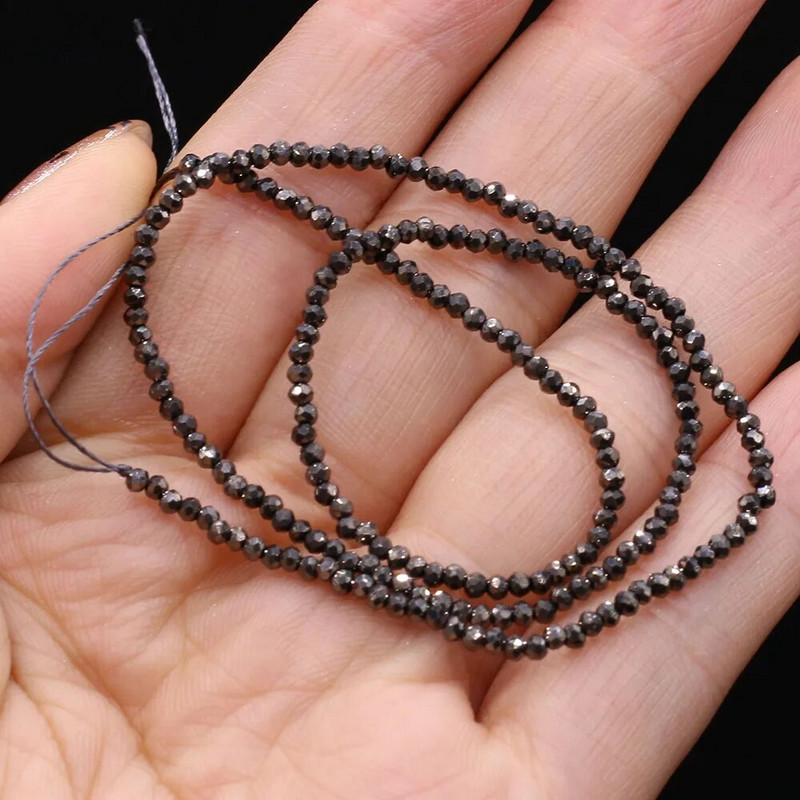 2 gab dabīgā akmens spineļa krelles, mazas slīpētas, spīdīgas kristāla pērlītes rotaslietu izgatavošanai, kaklarotas rokassprādzes aksesuāri, 15 collas