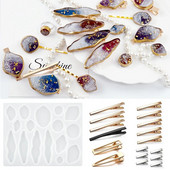 Καλούπια σιλικόνης για φουρκέτα για εργαλεία κατασκευής κοσμημάτων DIY Χειροτεχνία με ρητίνη UV Γεωμετρικά αξεσουάρ μαλλιών πολλαπλών σχημάτων Καλούπι εποξειδικής ρητίνης