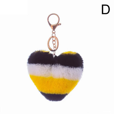 Sirds Pompons Atslēgu piekariņš Varavīksnes Daudzkrāsains Pom-pom Atslēgu piekariņš Sieviešu rokassomiņa Automašīnas atslēgu piekariņš Ar rokām darināti aksesuāri Atslēgu piekariņu kulons D