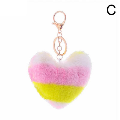 Sirds Pompons Atslēgu piekariņš Varavīksnes Daudzkrāsains Pom-pom Atslēgu piekariņš Sieviešu rokassomiņa Automašīnas atslēgu piekariņš Ar rokām darināti aksesuāri Atslēgu piekariņu kulons D