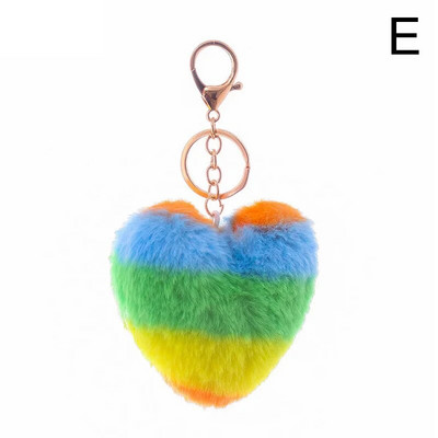 Sirds Pompons Atslēgu piekariņš Varavīksnes Daudzkrāsains Pom-pom Atslēgu piekariņš Sieviešu rokassomiņa Automašīnas atslēgu piekariņš Ar rokām darināti aksesuāri Atslēgu piekariņu kulons D
