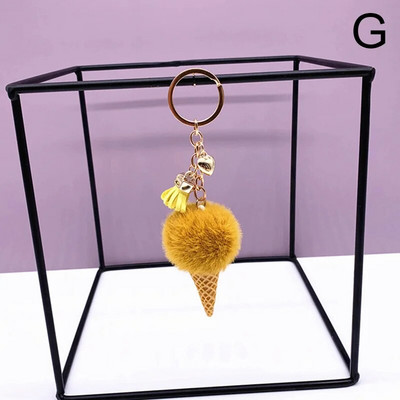 1 tk Kunstkarusnahast jäätise ripatsiga võtmehoidja armas multikas võtmehoidja plüüsist kott rippuv koonus auto võtmehoidja rõngas kotid ripats ehted kingitus