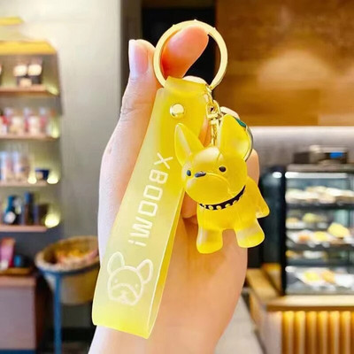 Μπρελόκ πανκ γαλλικό μπουλντόγκ PU Δερμάτινο μπρελόκ σκύλου Μόδα για γυναικεία τσάντα Κρεμαστό κόσμημα μπιχλιμπίδι Ανδρικό μπρελόκ αυτοκινήτου Μπρελόκ