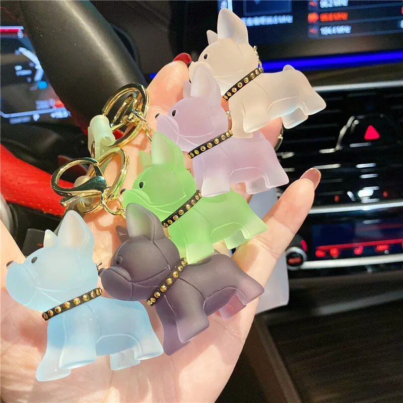 Μπρελόκ πανκ γαλλικό μπουλντόγκ PU Δερμάτινο μπρελόκ σκύλου Μόδα για γυναικεία τσάντα Κρεμαστό κόσμημα μπιχλιμπίδι Ανδρικό μπρελόκ αυτοκινήτου Μπρελόκ